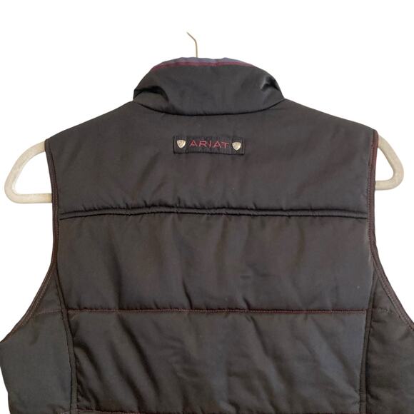 Ariat Black Soft Shell Fitted Polyester Full Zip Outdoors Puffy Vest Size Medium - Picture 13 of 16